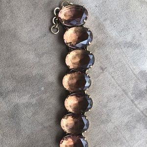 J Crew Brown crystal Bracelet Bronzetone